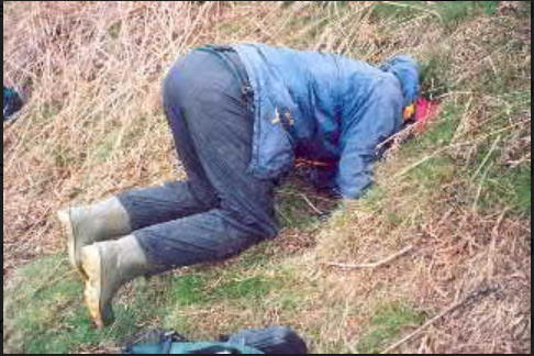 A field bryologist hard at work