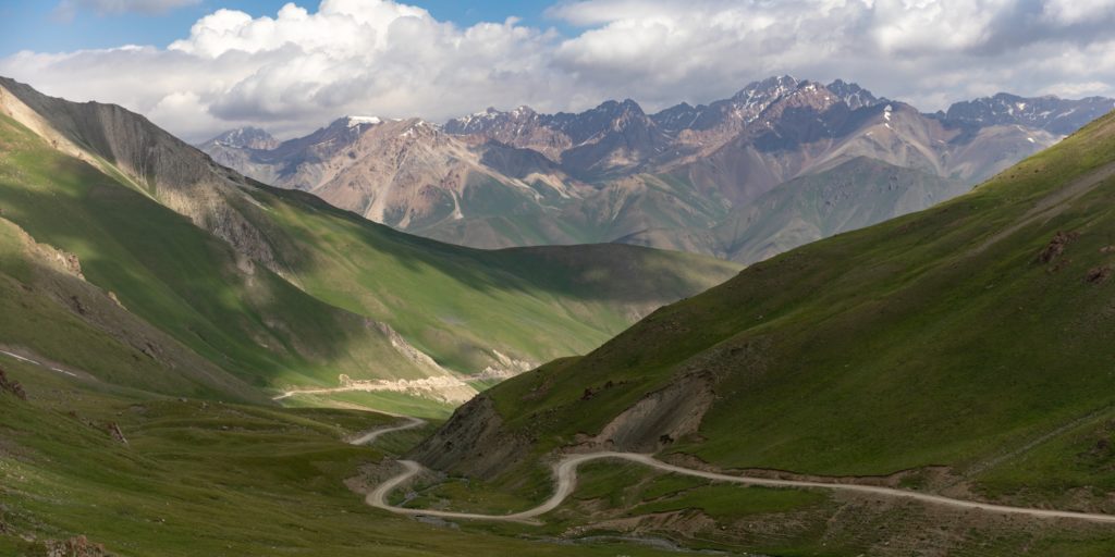 A pass through the Tian Shan mountains in modern Kyrgyzstan